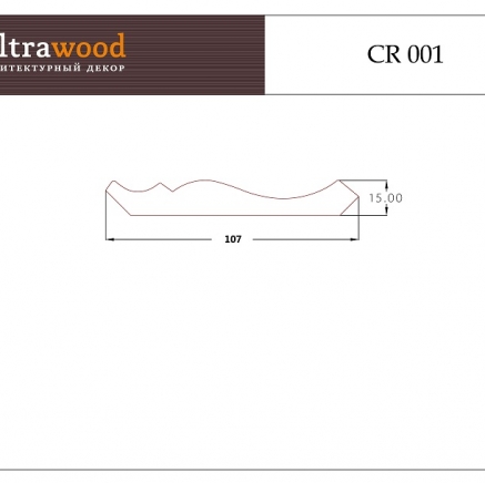 Плинтус потолочный  Ultrawood CR 001 клей в подарок