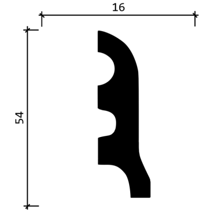 Плинтус ударопрочный из дюрополимера DECOR-DIZAYN DD18