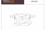 Плинтус потолочный под покраску ЛДФ Ultrawood CR 4174 клей в подарок